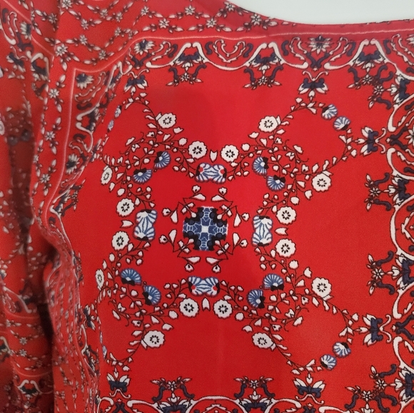 : Altar’d State MacKenzie Crop Top with double Bell Sleeves sz small red - Picture 8 of 9